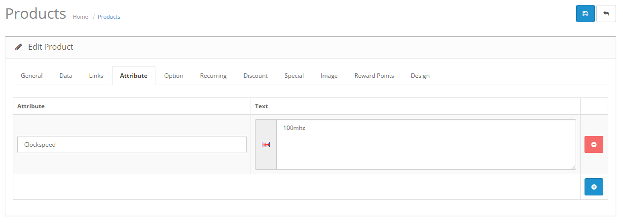 adding products attribute